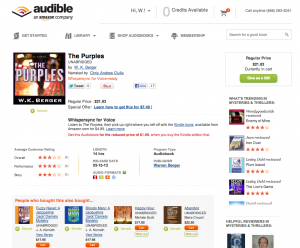 Audible page for book